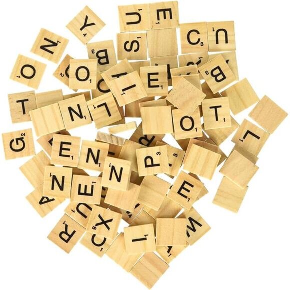 500PCS Wood Letter Tiles/Wooden Scrabble Tiles A-Z Capital Letters  for Crafts - Picture 3 of 5